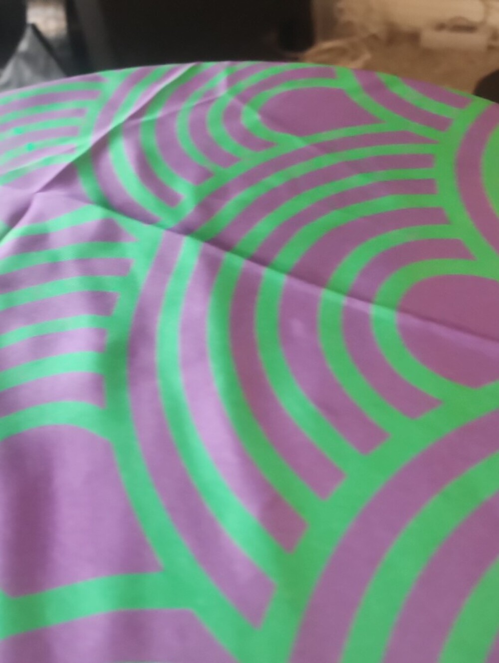 Kurt Geiger Green & Purple Geometric Silk Neck Scarf - Picture 9 of 11